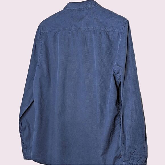 On the Road Traveler's Collection Cobalt Blue Button Down Dress Shirt size L - Picture 7 of 12